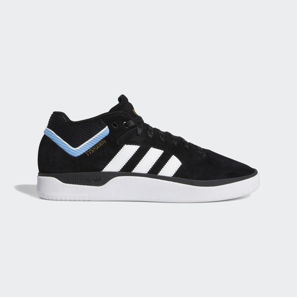 Adidas Men's Tyshawn Signature Skate Shoes Black/White/Light Blue Ireland EE6076